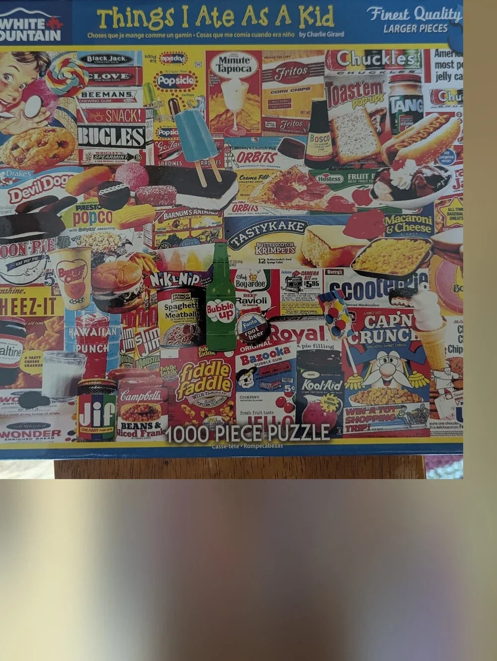 NIB 1000 Piece White Mountain Puzzle - Things I Ate as a Kid